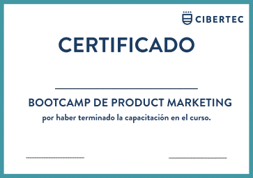 Certificado del Bootcamp de Product Marketing en el Instituto Superior Cibertec